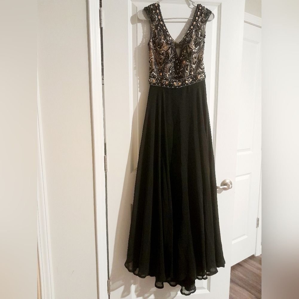 Black & Gold beaded dress
